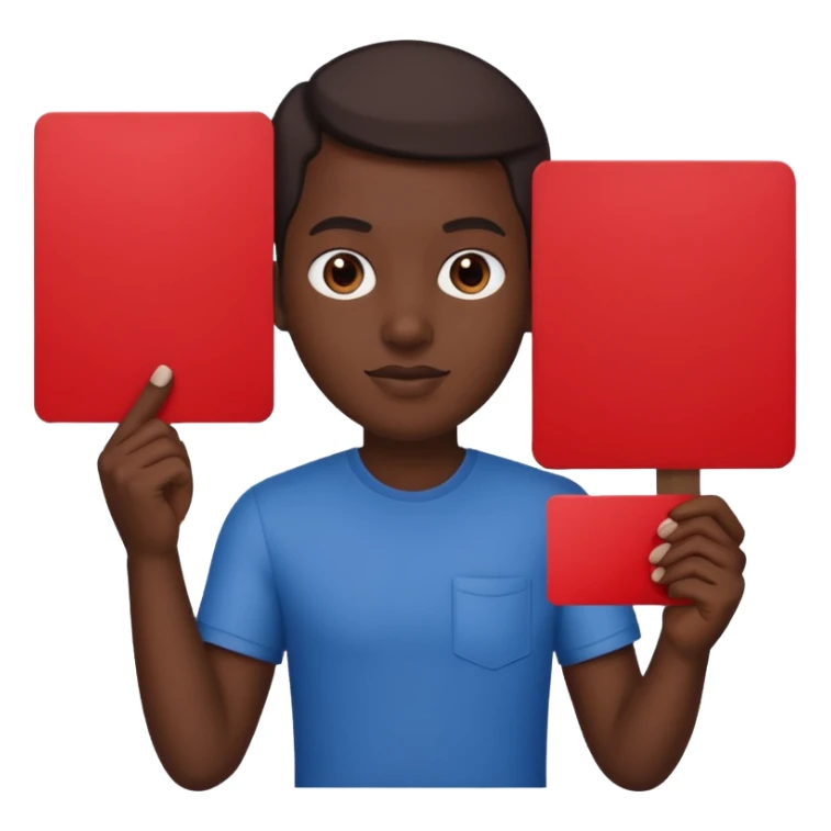 Eloji 🙂un carton rouge dans la main  sticker