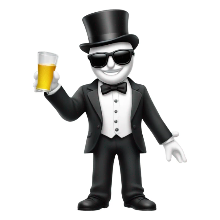 monopoly man celebrating in sunglasses, full body sticker