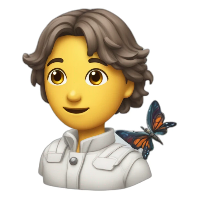 Une fougère cyborge avec un noeux papillon sticker