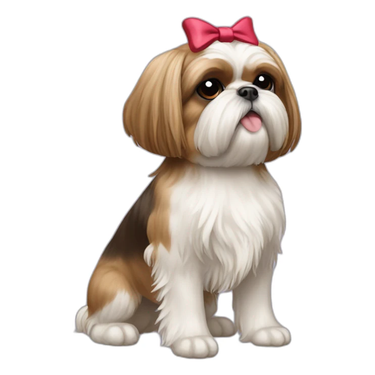 Dog Shih Tzu with a bow on head full-body sticker
