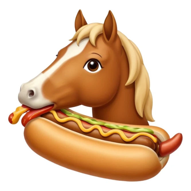 horse eating a hotdog sticker