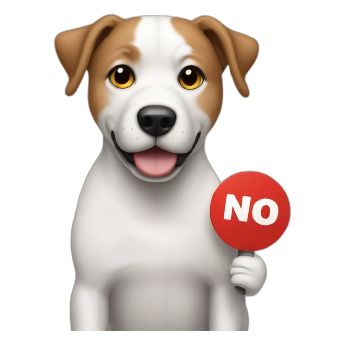 A dog holding sign saying NO BOYCOTT sticker