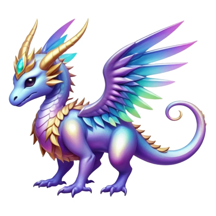 Epic divine legendary complex detailed iridescent gradients aesthetic-scenery-Fakémon-creature sticker