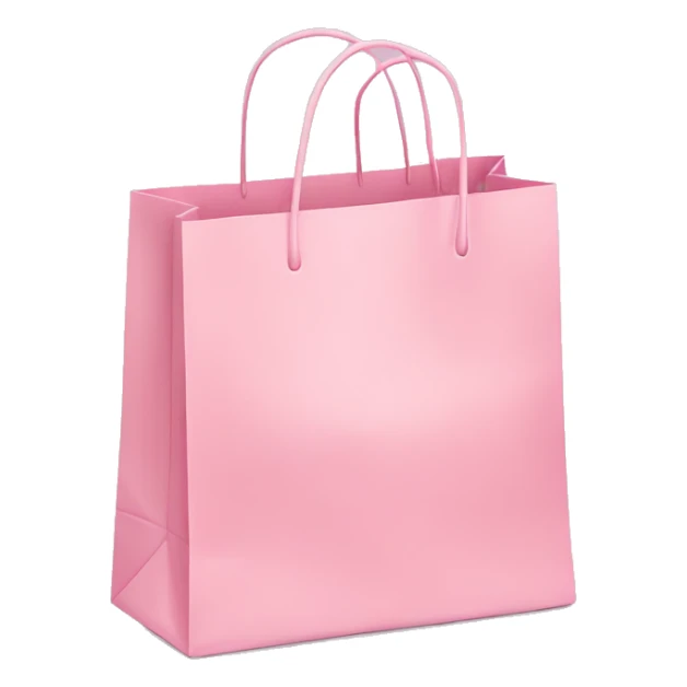 light pink shopping bag with bow sticker