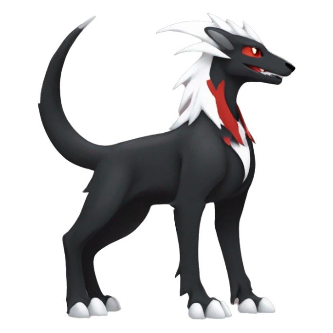 Black Cool Edgy Sergal-Houndoom-Fakémon  with White and Red Edgy markings sticker