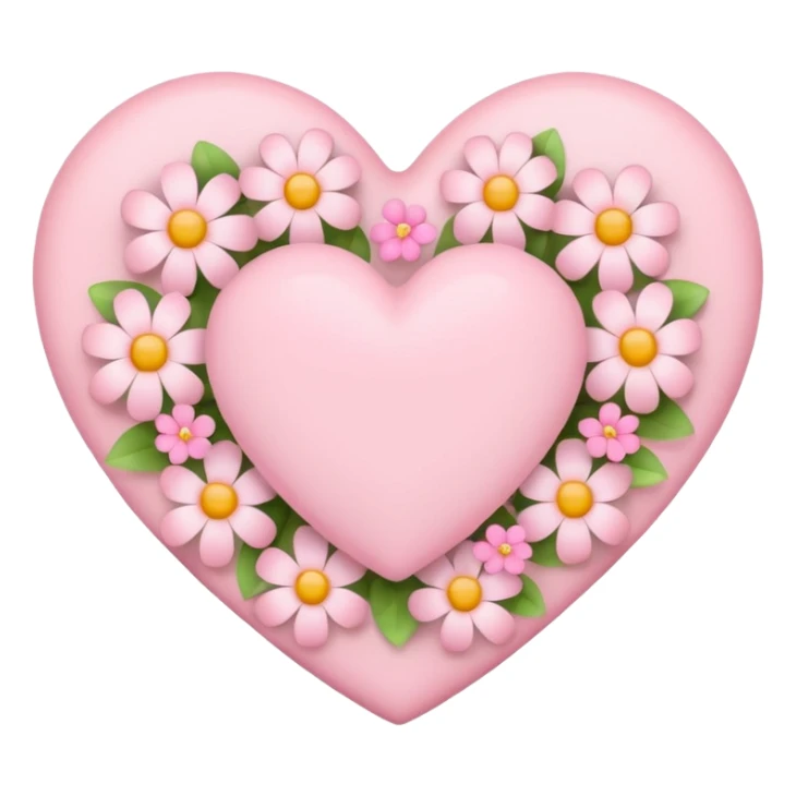Emoji white heart with pink flowers sticker