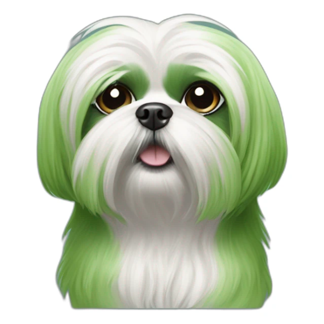 maltese-shih tzu- green monster sticker