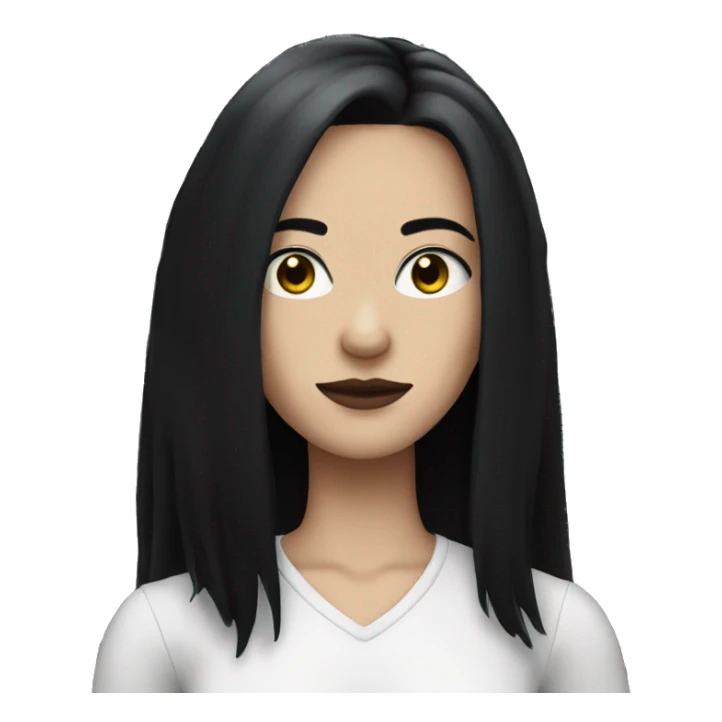 White goth woman with shoulder length black hair  sticker