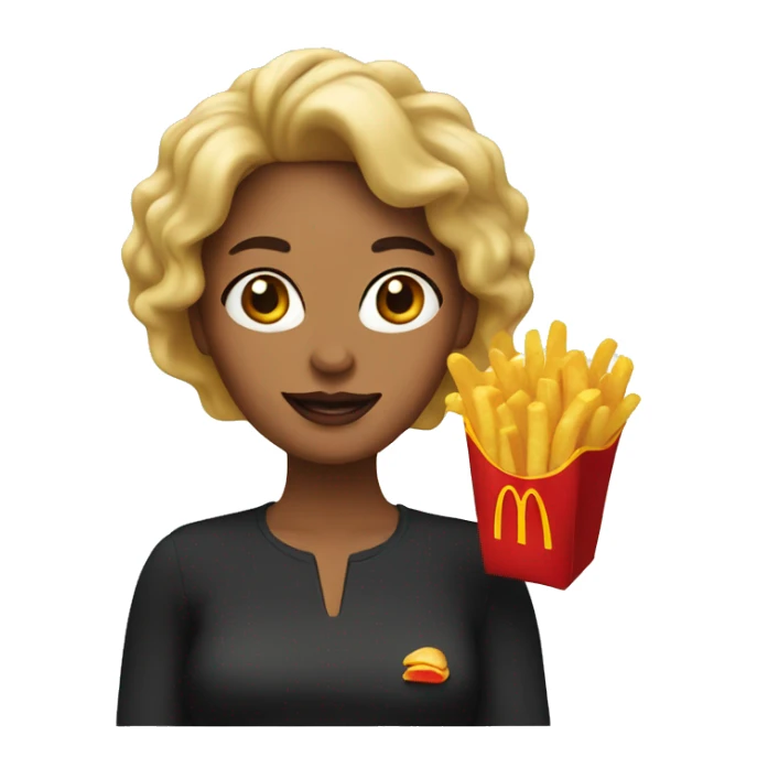 Woman with mcdonald's food sticker