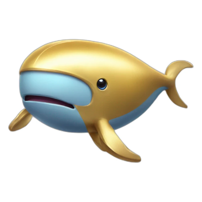 gold super hero whale sticker
