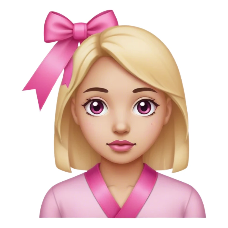 Tried girl with dark circles with pink rebbon sticker