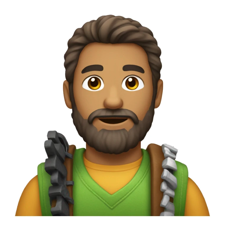 homme brun barbu qui joue à la Xbox chevaux longs  sticker