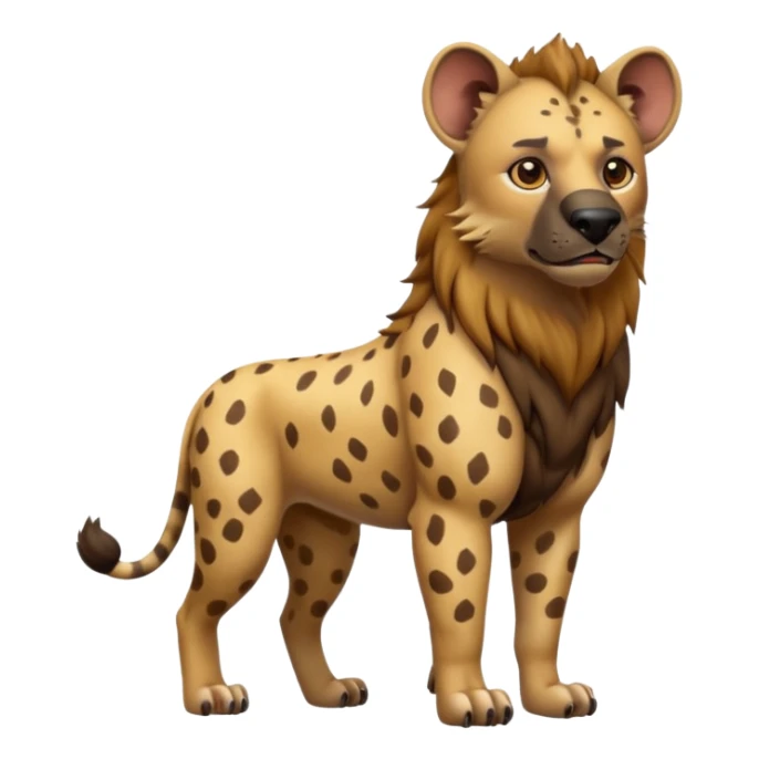 The hyena is something between a lion and a dog. A very subtle distinction.  Full body sticker