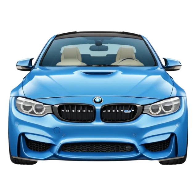 A retro sticker of a blue BMW M4 competition  sticker