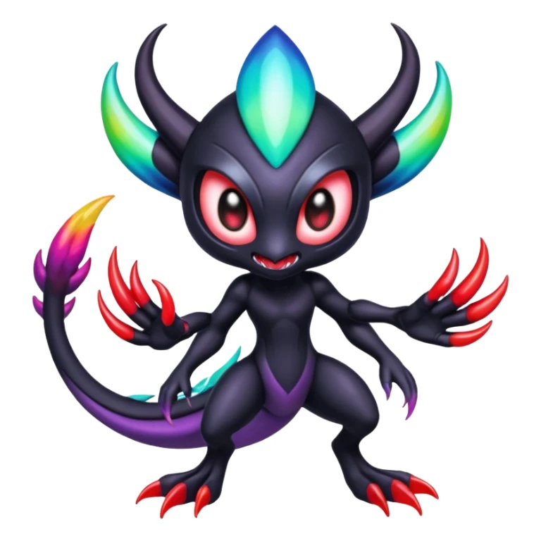 Colorful Exotic Meloetta-Darkrai-Venom-Stitch-Fakémon-creature-hybrid sticker