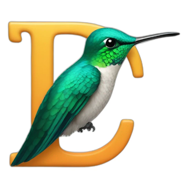 hummingbird forming the letter p sticker