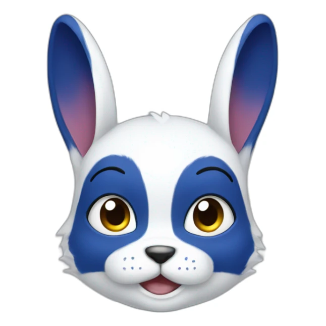 Muscular Anthro white rabbit with dark blue hair sticker