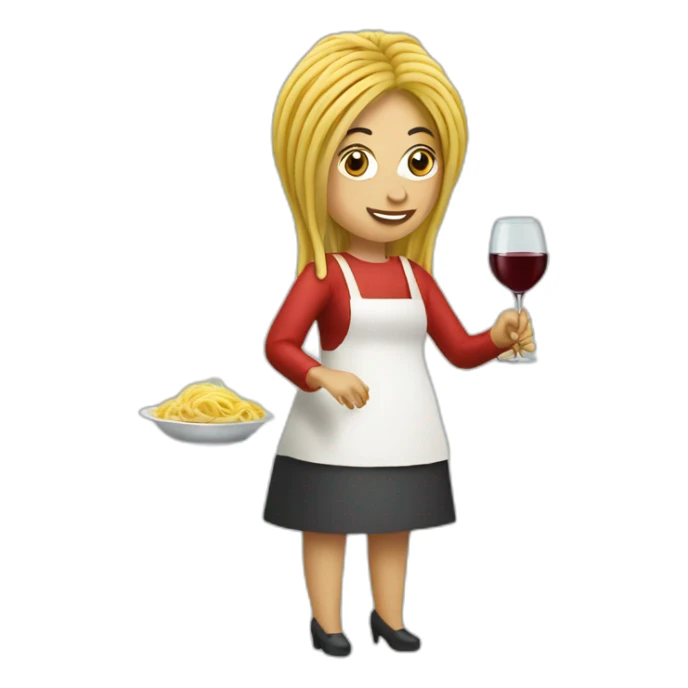 spaghetti vespa wine woman sticker