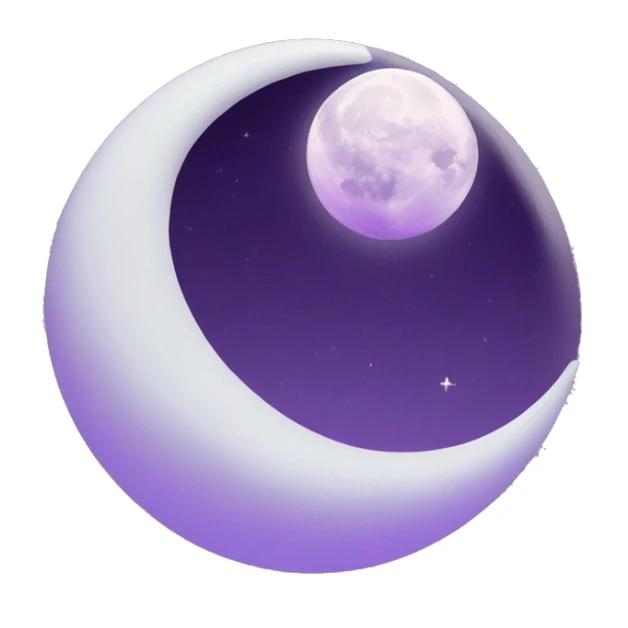 A big white moon in a purple nightsky sticker