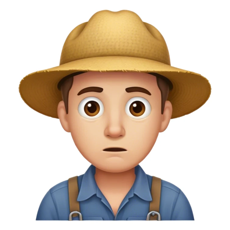 Agriculteur qui est perplexe et hésite sticker