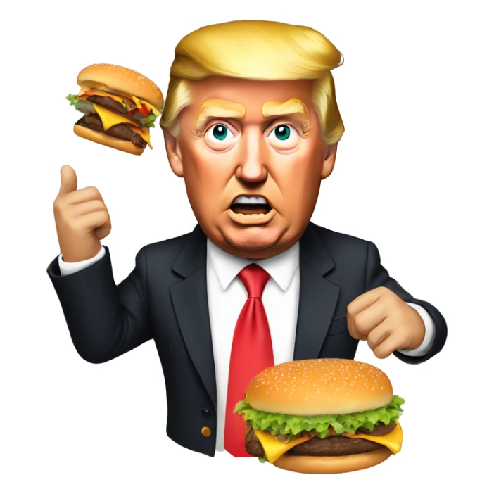 Trump flipping burgers sticker