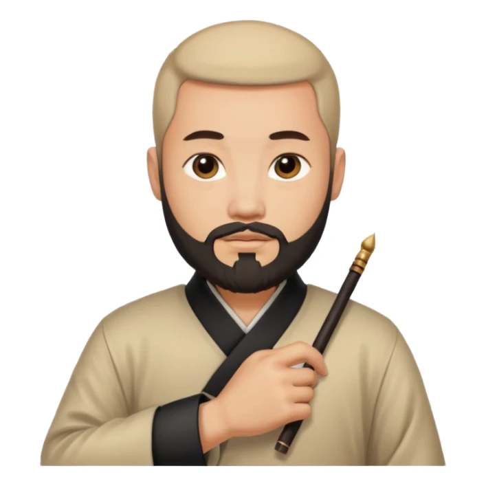 Ingeniero con barba y letra china minipeka  sticker