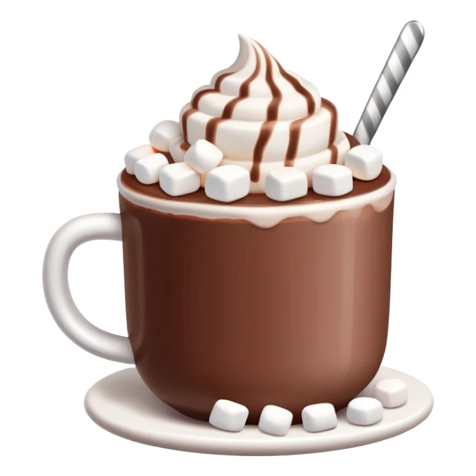 Aestheatic cup of hot chocolate with marshmellow  sticker