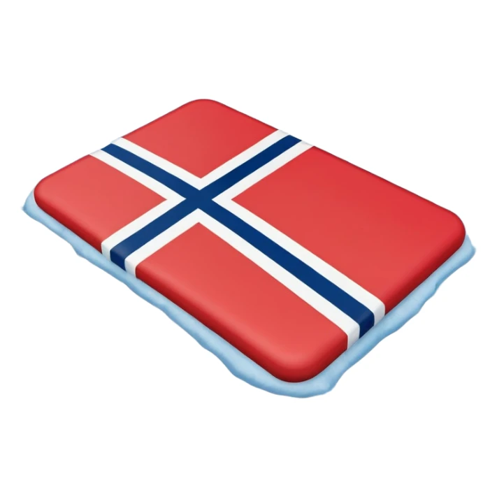 Norweigan flag on snowy ground  sticker