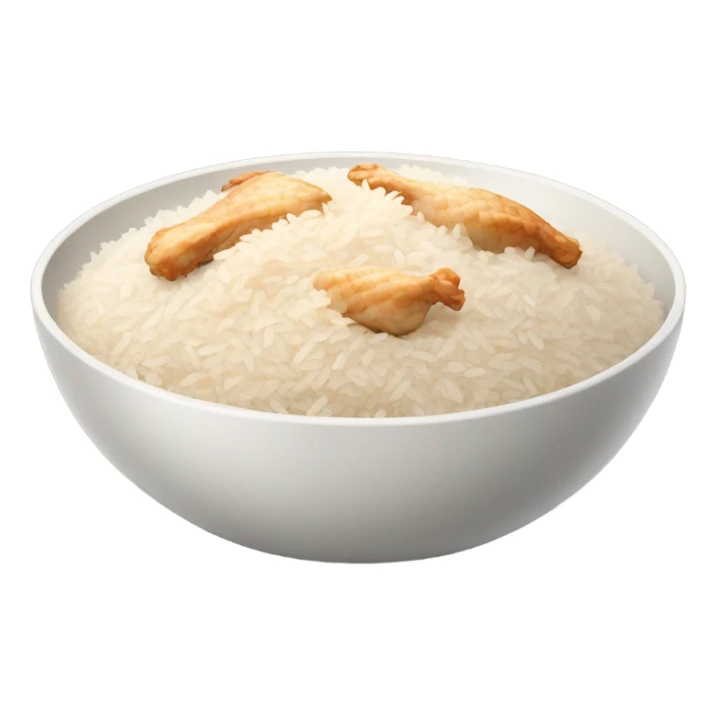 bowl of rice and chicken sticker