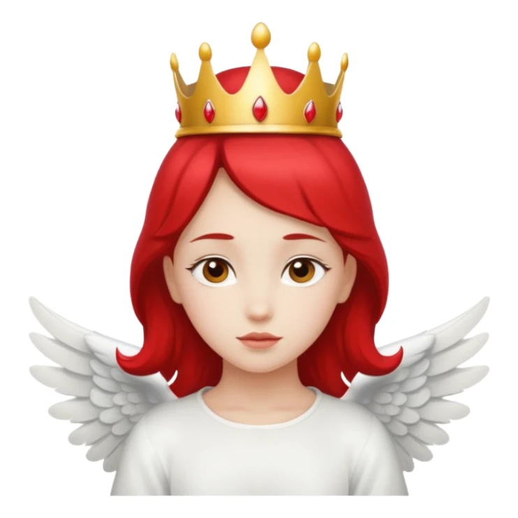 an angel with a red crown on her head, 4 wings sticker