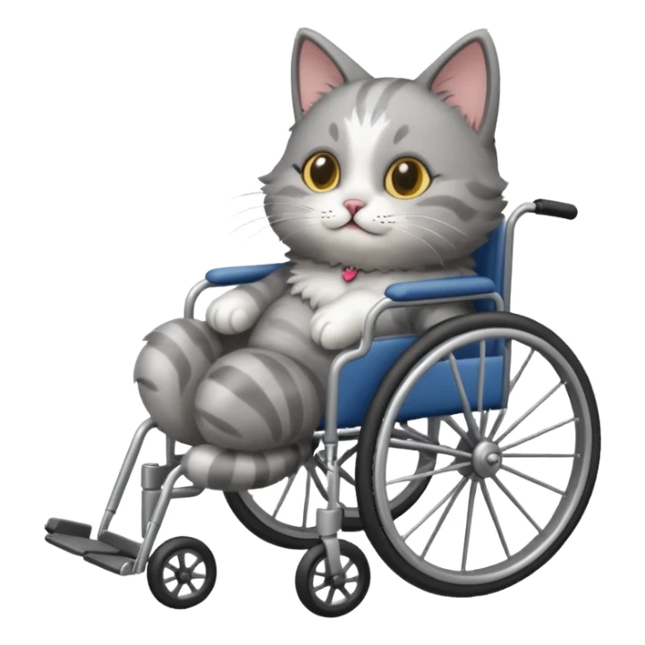 kot na wózku inwalidzkim  sticker
