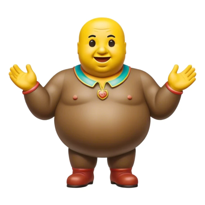 Cinematic Realistic Botero Sculpture Pop Culture Emoji, featuring an exaggerated, whimsical portrayal inspired by the famed sculptor rendered with dynamic textures and vibrant, artistic lighting. sticker