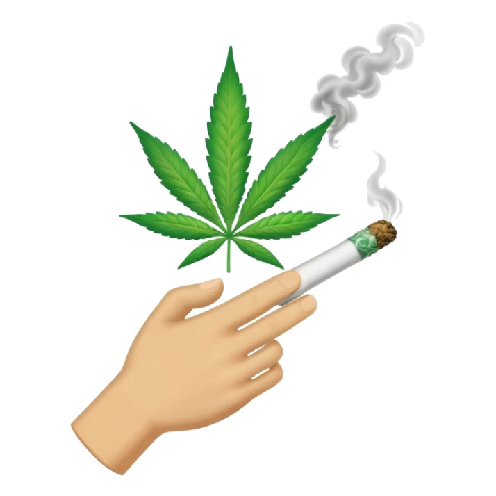 Marijuana joint burning and smoking sticker