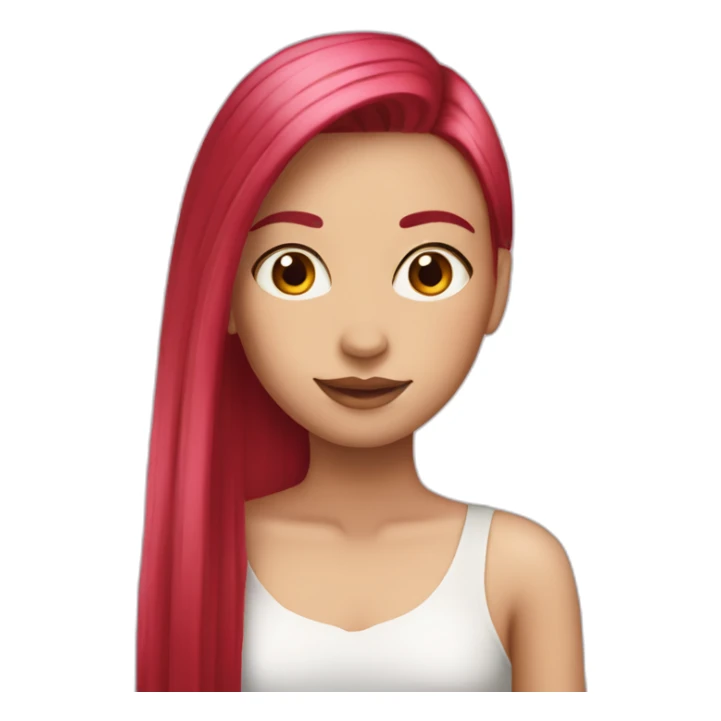 girl-long-straight-rosered-hair-party sticker