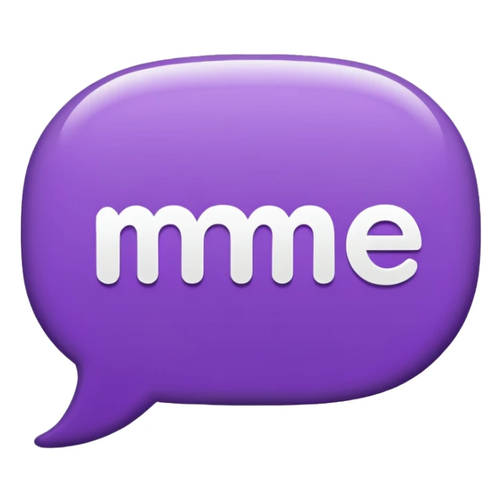 Purple Speech bubble sticker that says "me" in white letters  sticker