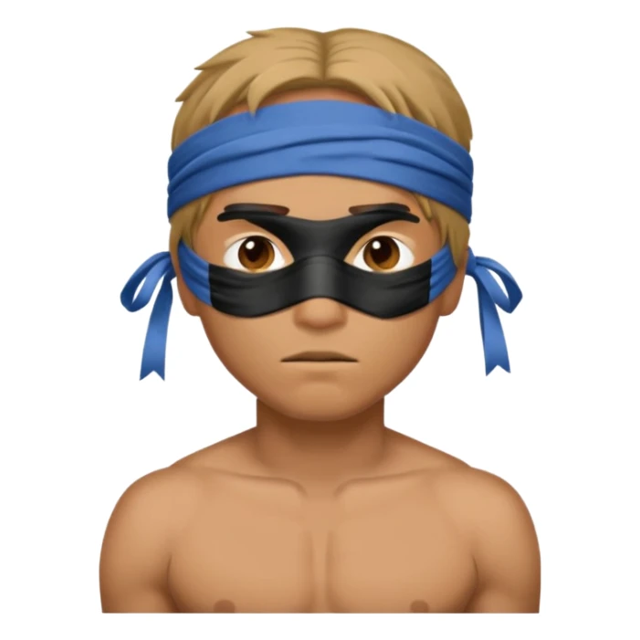 tied up man with blindfold shirtless sticker