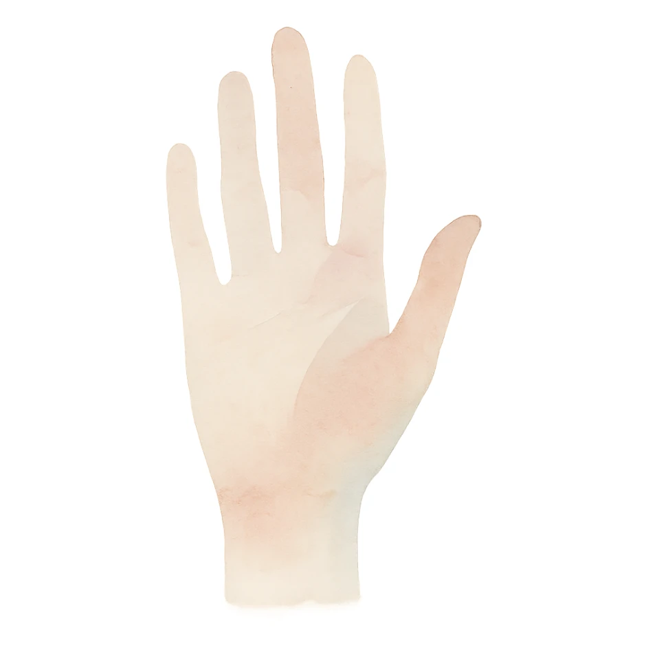 hand gesture, watercolor art style sticker