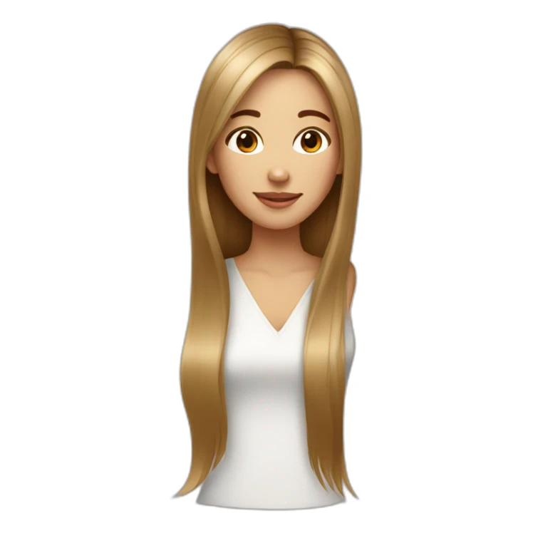 French girl straight hair sticker