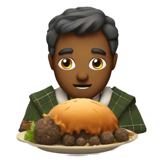 scotsman eating a haggis sticker