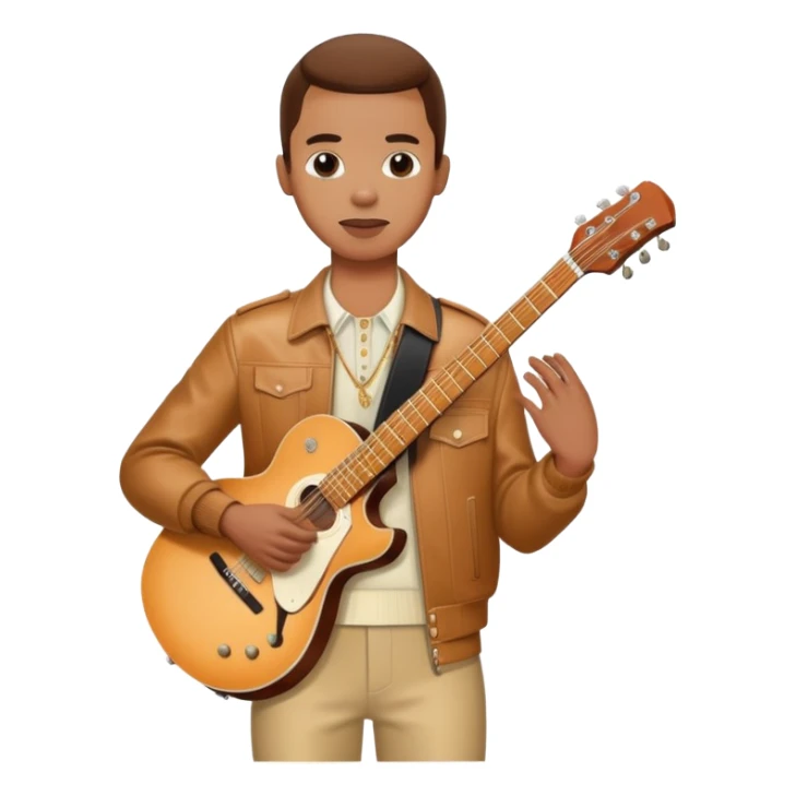 Steve Lacy with guitar and stylish outfit sticker