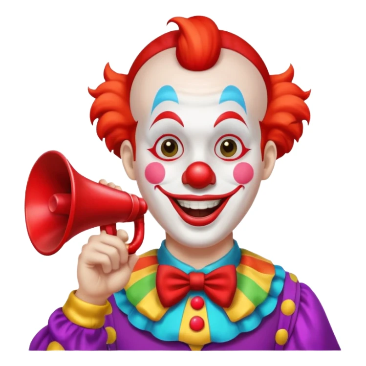  Clown with big sound horn   sticker