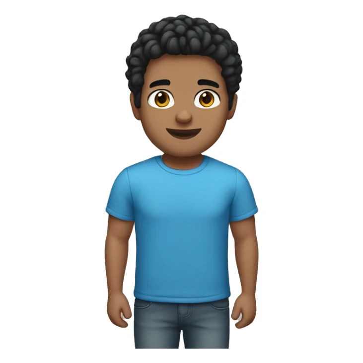 Guy with red t-shirt black hair light skin blue eyes sticker