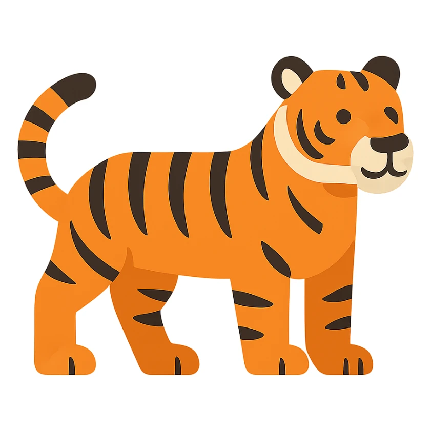 Flat design style tiger sticker
