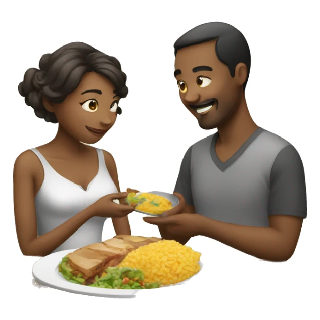 Wife gives husband food sticker