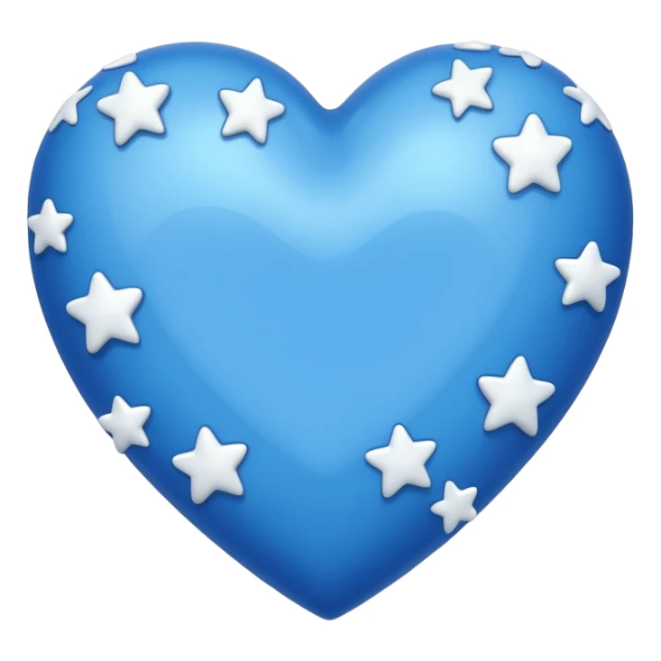 can you generate a blue heart with stars sticker