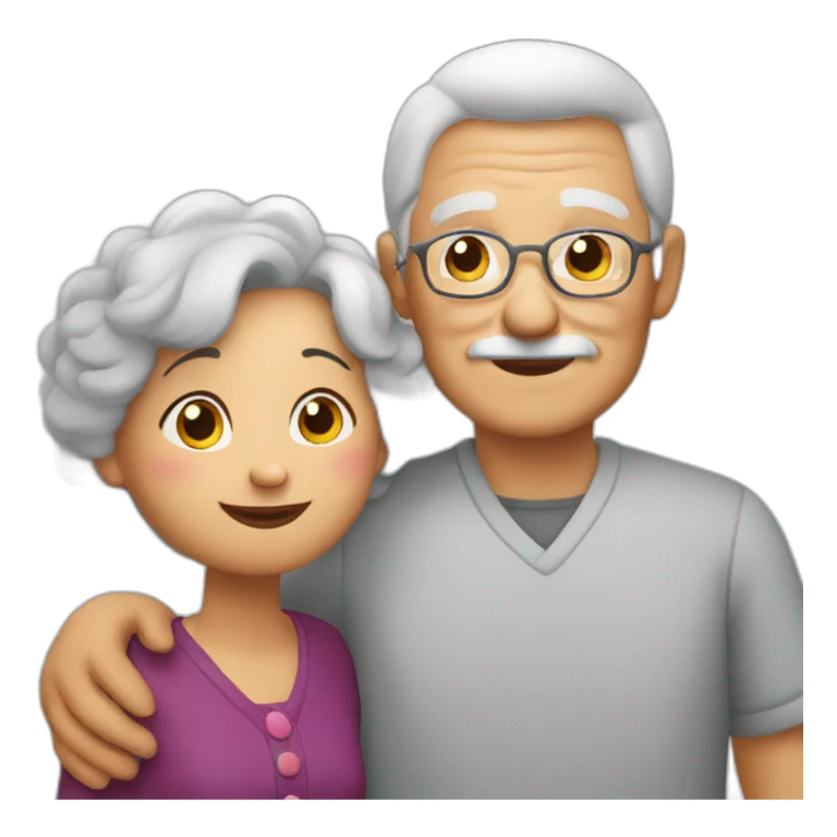 Granny in love with grandfather sticker