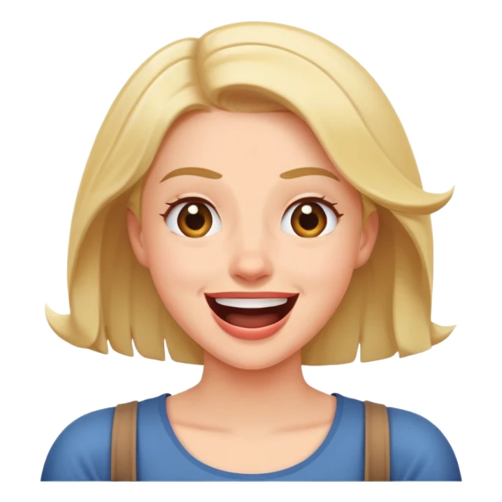 woman shrugging shoulders while laughing  sticker