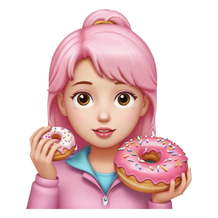 Girl walking eating a donut  sticker