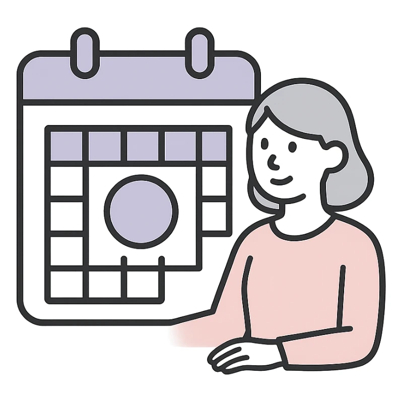 empty state illustration for the calendar page of my app, main color is 7E39ED sticker