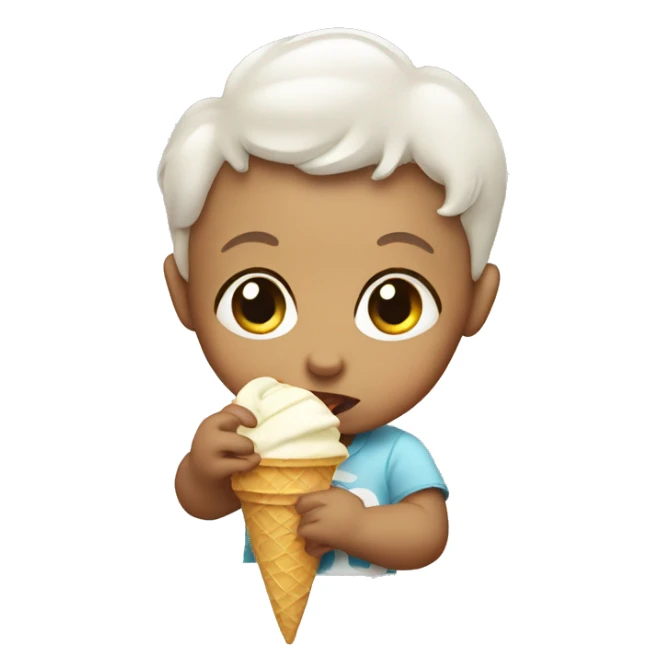 Baby eating ice cream sticker